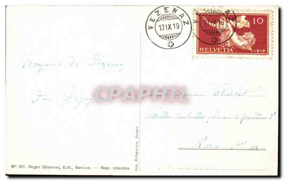CPA Geneve La rade et le jet d eau — Verso
