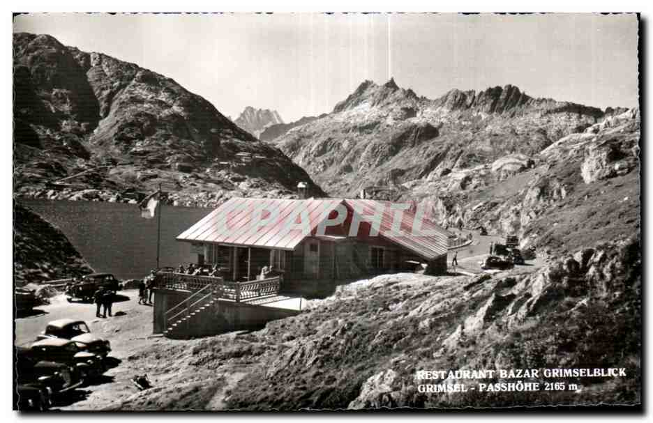 CPA Rest Aurant Bazar Grimselblick Grimsel Passhohe