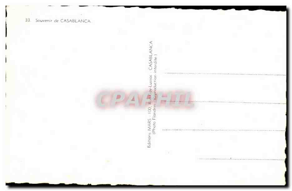 CPA Maroc Souvenir de Casablanca — Verso