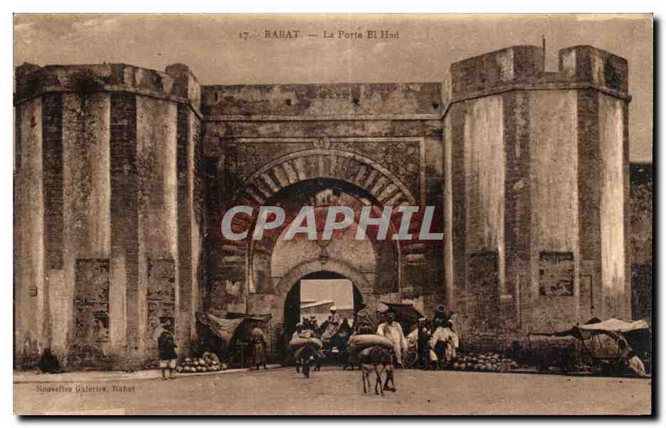 CPA Maroc Rabat La Porte El Had ane Donkey 