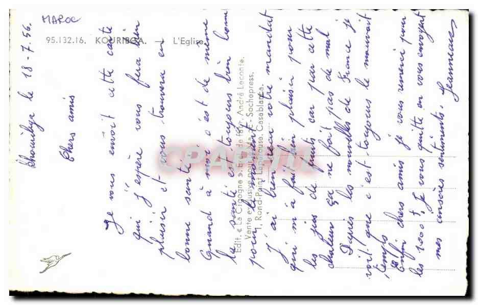 CPA Maroc Khouribga L Eglise — Rückseite