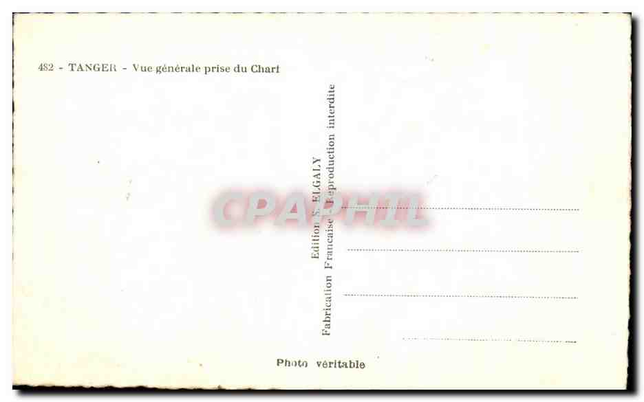 CPA Maroc Tanger Vue generale prise du chart — Rückseite