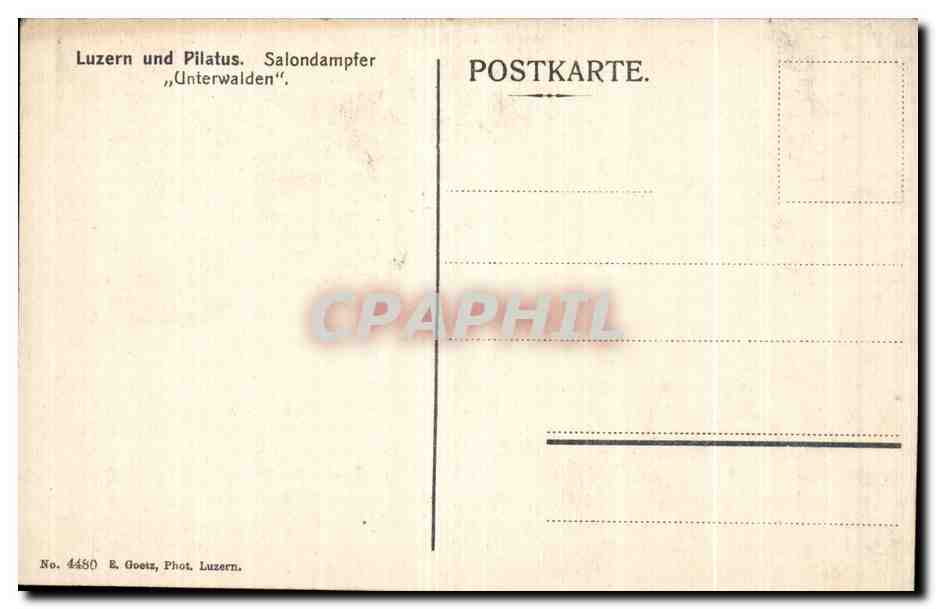 CPA Suisse Luzern und Pilatus Bateau  — Back