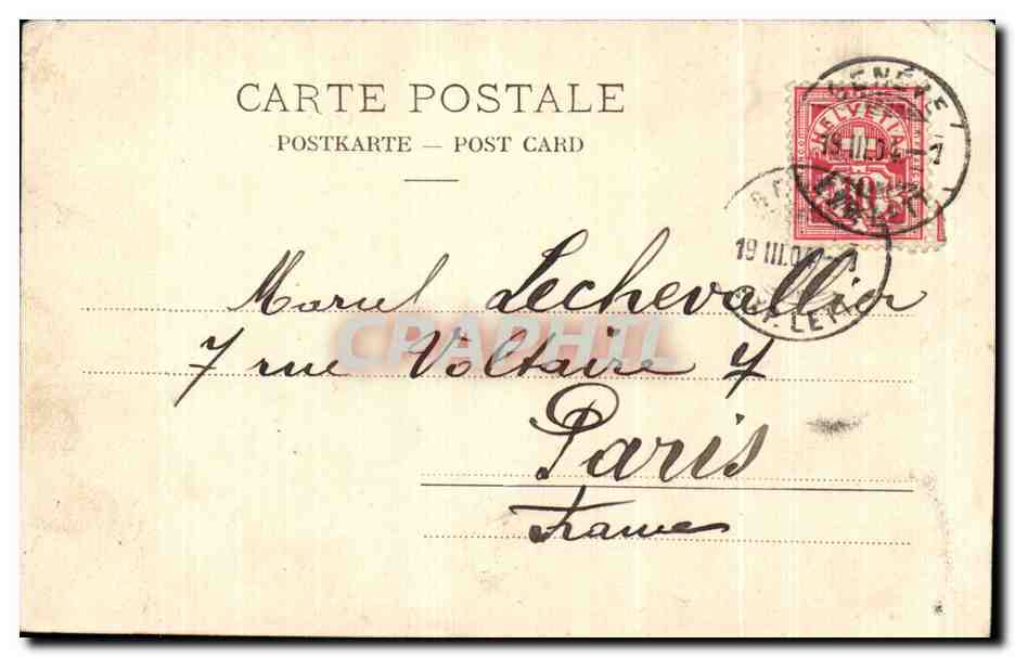 Suisse Geneve Place Neuve — Verso