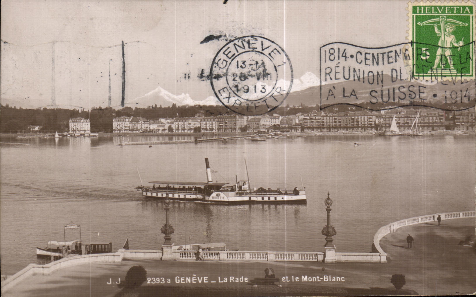 Suisse Geneve La Rade et le Mont Blanc Bateau 
