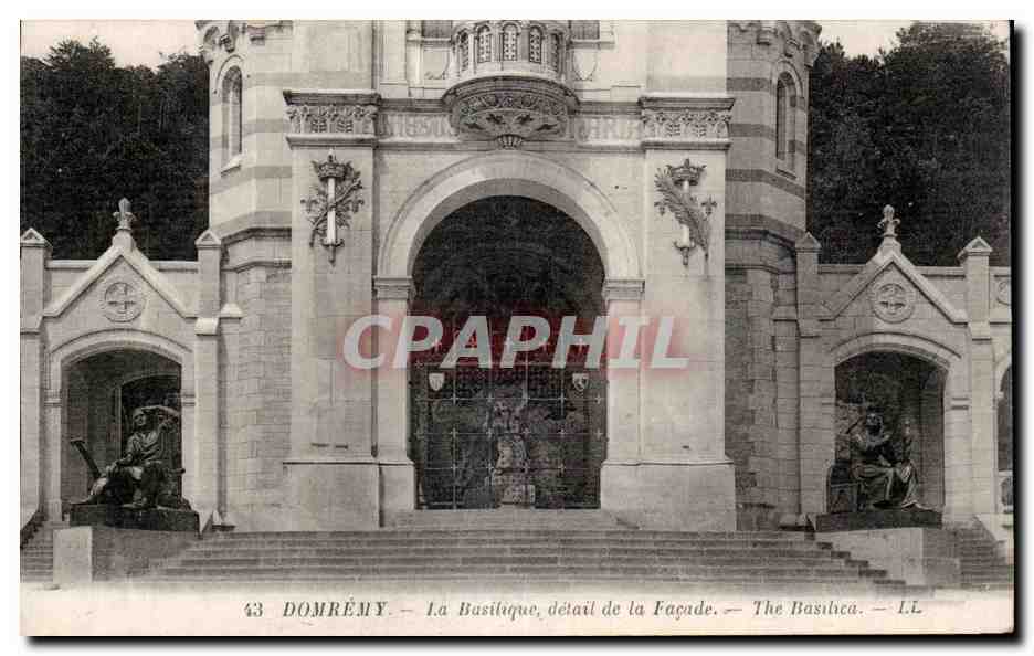 Domrémy — La Basilique, détail de la façade — L.L.