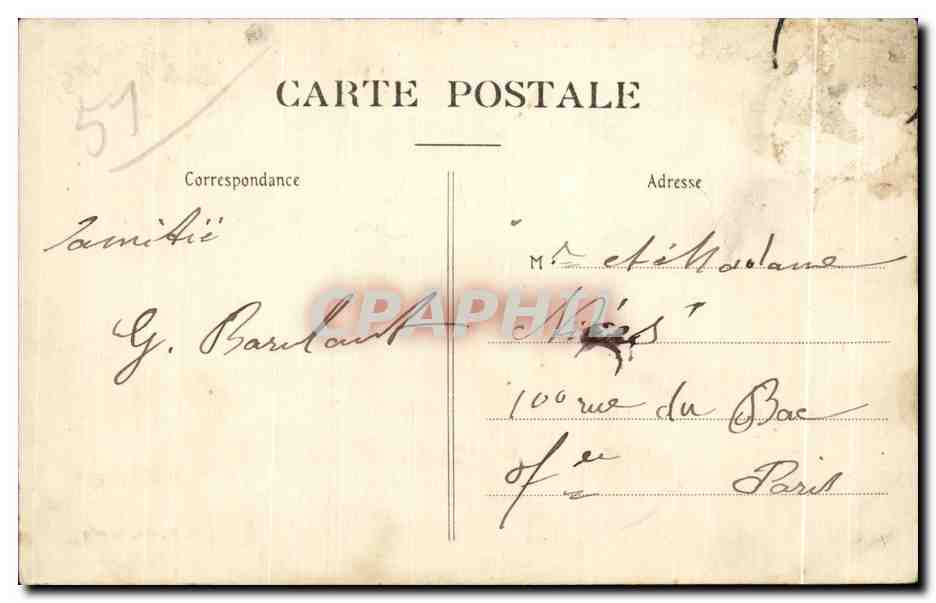 CPA Epernay Chateau Perrier — Rückseite
