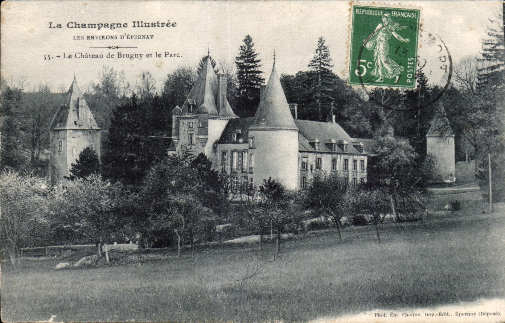Le Château de Brugny et le Parc — La Champagne Illustrée, n°55 — Épernay (Déposé)