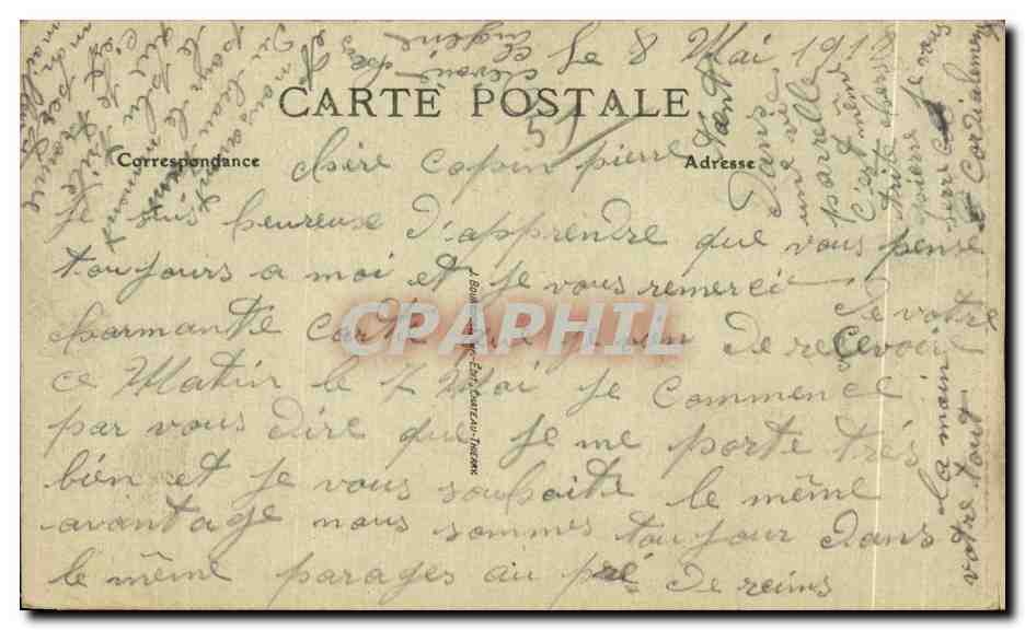 CPA Epernay Bords de Marne — Rückseite