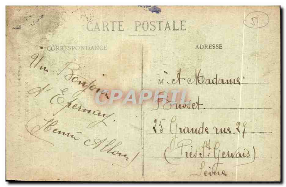 CPA La Champagne Epernay Eglise Notre dame Rue des Minimes — Back