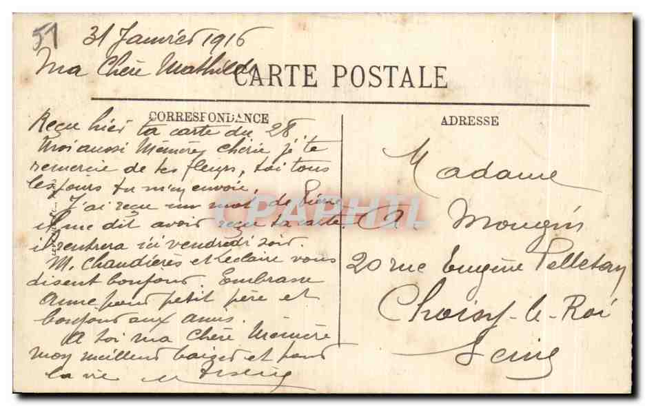 CPA Epernay L Hopital Hospice Auban Moet Pavillon des Vieillards (femmes) — Rückseite