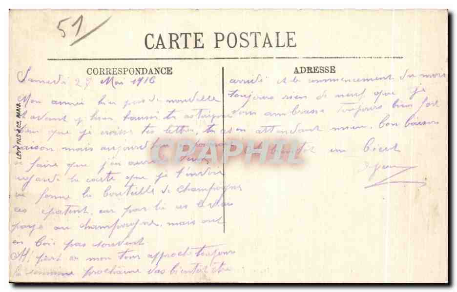 CPA Epernay Coteau de mareuil sur Ay La Coupe — Rückseite