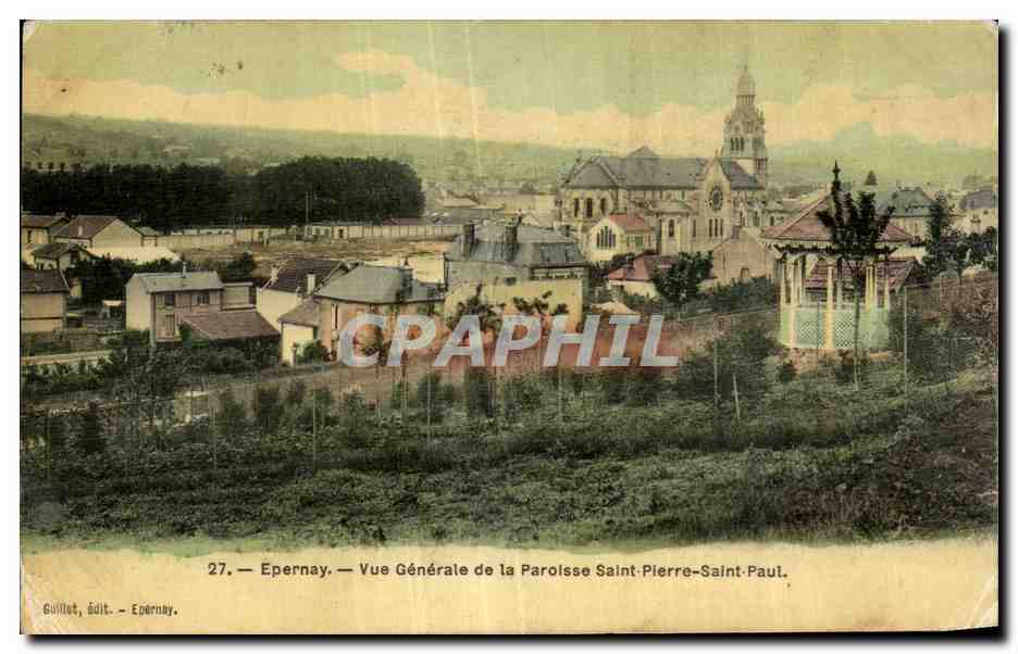 CPA Epernay Vue Generale de la Paroisse Saint Pierre Saint Paul