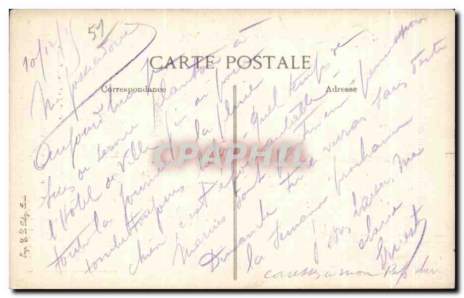 CPA Fismes Hotel de Ville — Back
