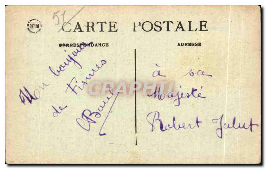 CPA Fismes (Merne) Faubourg de Vesle Suburb of Vesle — Back