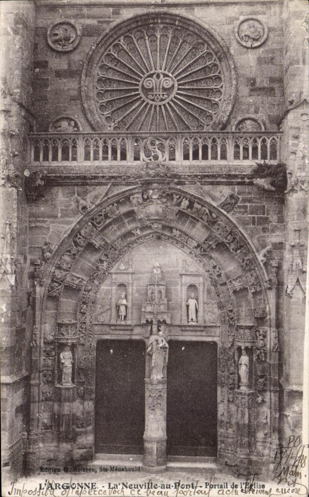La Neuville-au-Pont — Portail de l'Église — Édition B. Moissen, Ste-Menehould