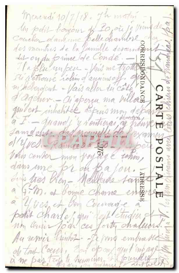 CPA La Neuville au Pont (Marne) Hotel de Ville et Eglise avant la Guerre  — Verso