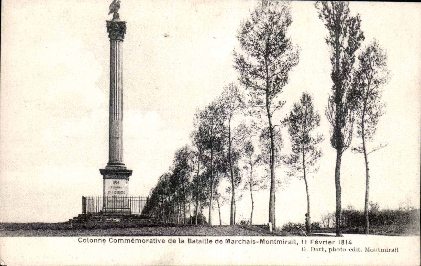 CPA Colonne Commemorative de la Bataille de Marchais Montmirail 11 Fevrier 1814