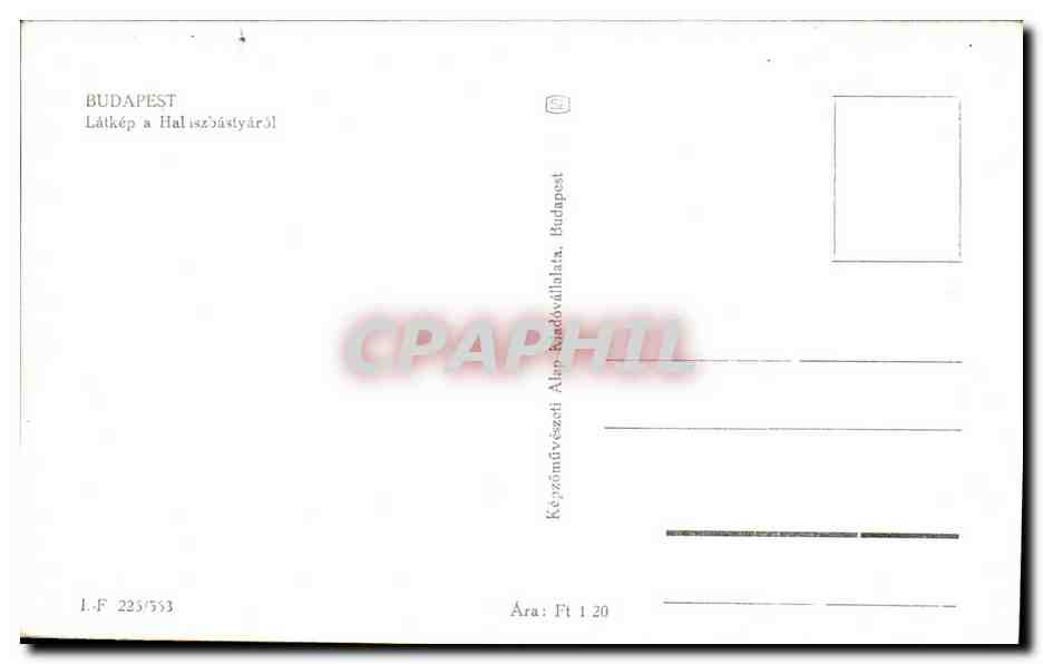 CPA Hungary Budapest Latkep a Hal iszoustyaro Hongrie  — Verso