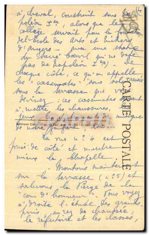 CPA Petit Seminaire de Beaupreau La Cour des Grands — Rückseite
