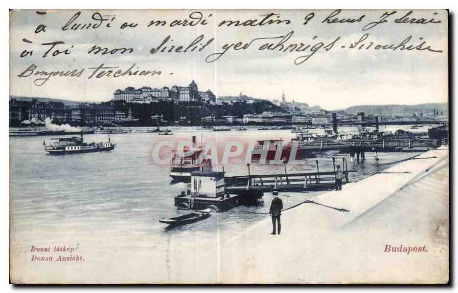 CPA Hongrie Hungary Budapest Dunai latkep Donna Ansicht