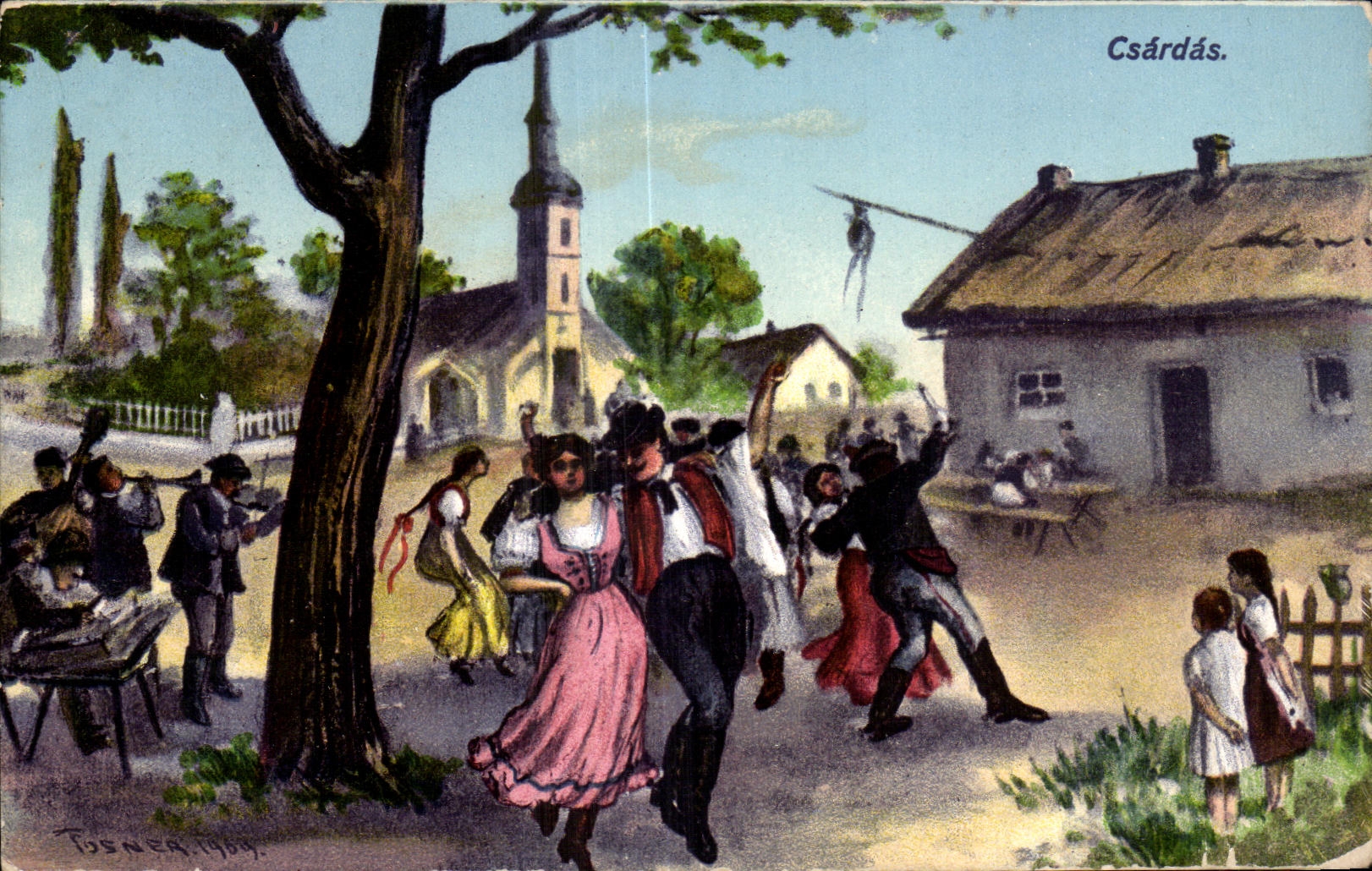 CPA Hongrie Hungary Csardas Tsiganes Tziganes Folklore Costume