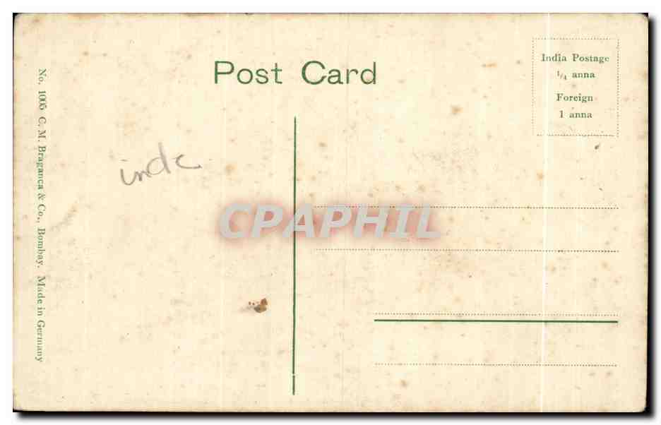 CPA Indie India The Tajmahal Hotel Bombap — Back