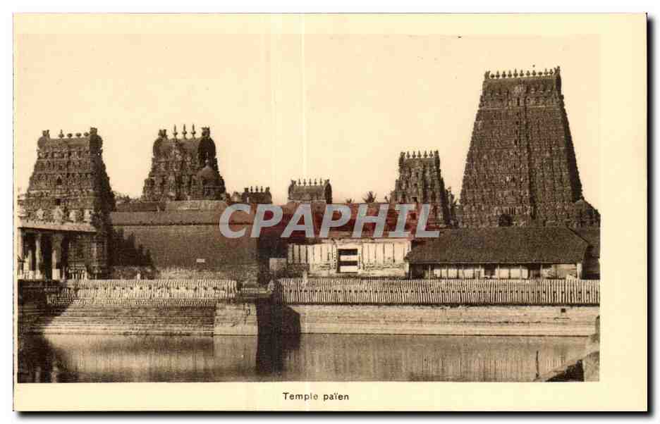 CPA Inde india Missions etrangeres Eveche de Salem Temple Paien