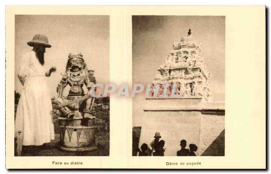 CPA Inde india Missions etrangeres Eveche de Salem Face au diable Dome de pagode