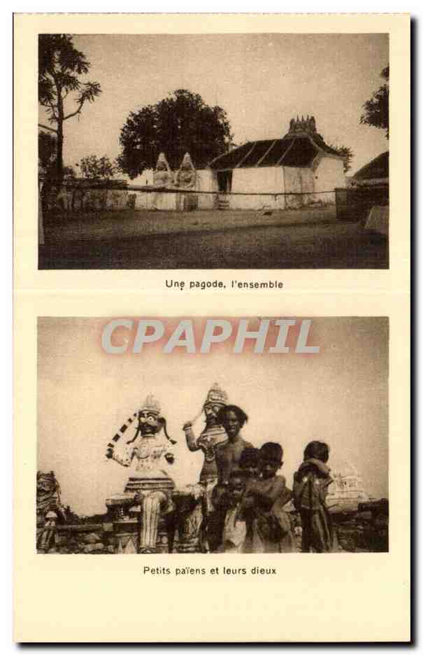 CPA Inde india Missions etrangeres Eveche de Salem Petits paiens et leurs dieuk