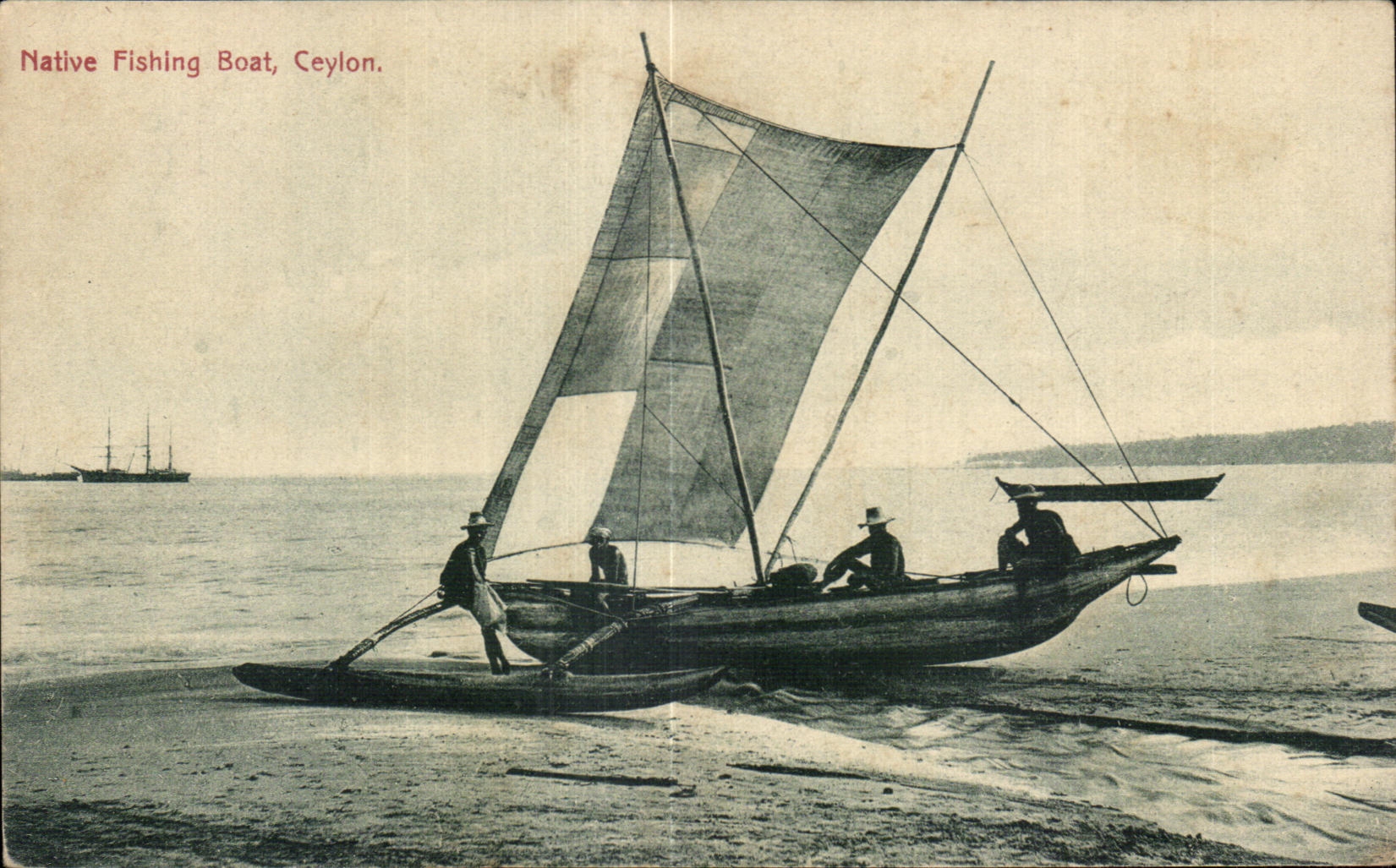 Indigene Fischerboot — Ceylon — Verlag PIRAG & Co.