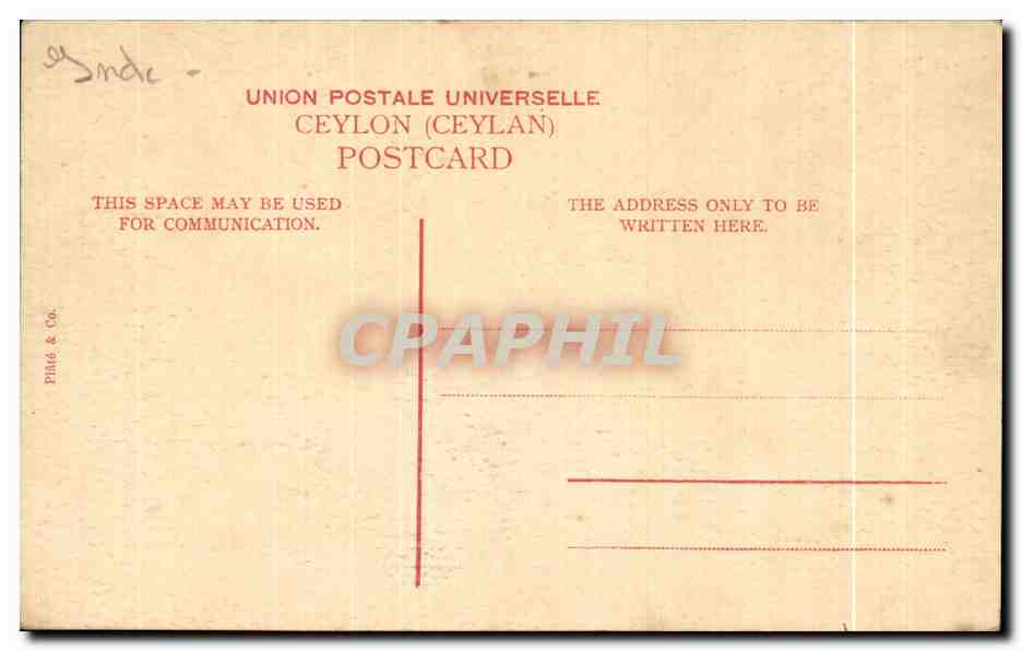 Indigene Fischerboot — Ceylon — Verlag PIRAG & Co. — Rückseite