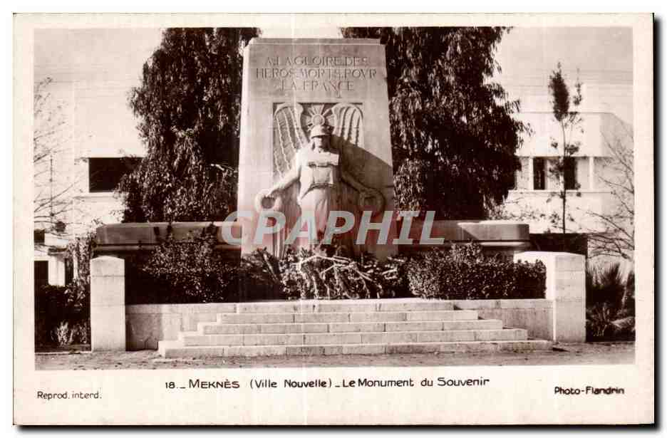 CPA Maroc Meknes le Monument du Souvenir