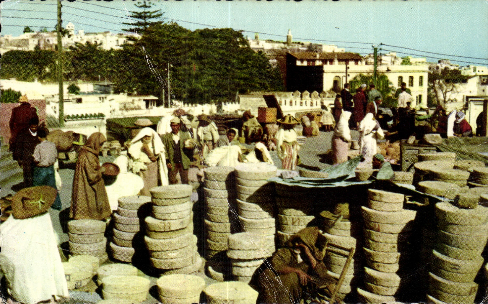 CPA Tanger Zoco Grande Mercado de piedras de molino Grand Socco Marche des