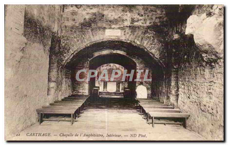 CPA Tunisie Carthage Chapelle de l Amphitheatre Interieur 