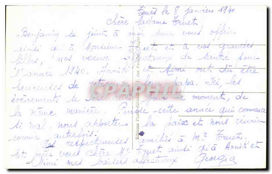 CPA Algerie Tenes - Un coin du Port — Rückseite