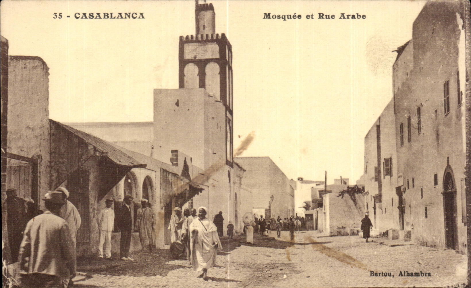 CPA Maroc Casablanca Mosquee et Rue Arabe