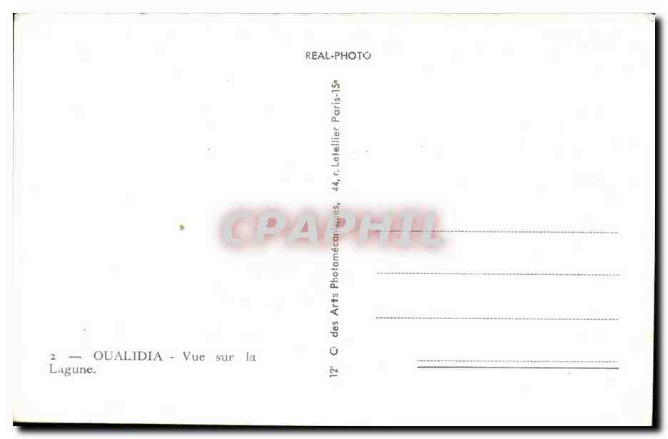 CPA Maroc Oualinda Vue sur la Lagune — Rückseite