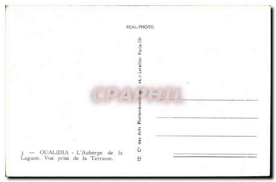 CPA Maroc Oualinda L Auberge de la Lagune Vue prise de la Terrasse — Verso