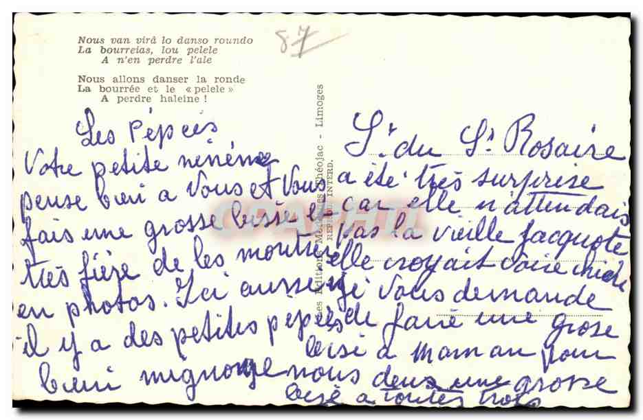 CPA Nous Van Vira lo danso roundo la boutteias Les petits limousins Enfants — Verso