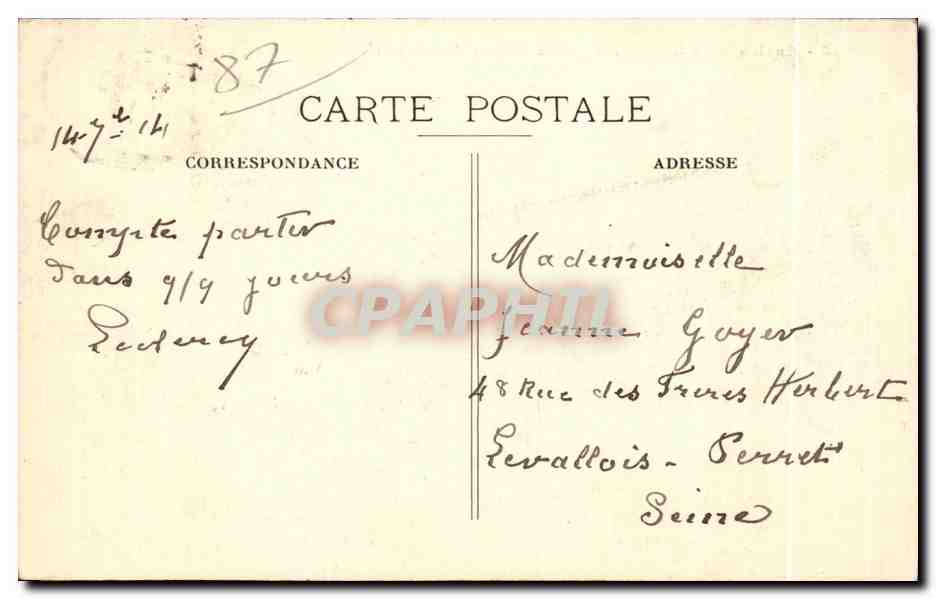 CPA Environs de Limoges Les Ruines de Chalucet — Rückseite