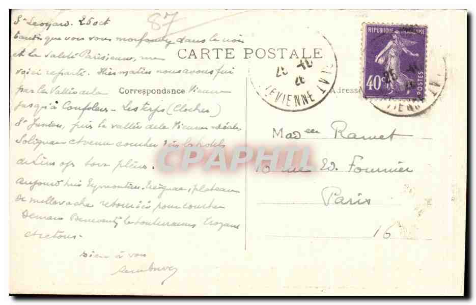 CPA Haute Vienne Saint Leonard Les Stalles  — Rückseite