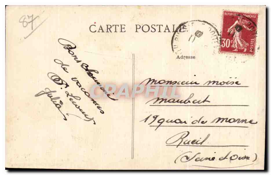 CPA Bussiere Poitevine Payeage sur la Gartempe — Back