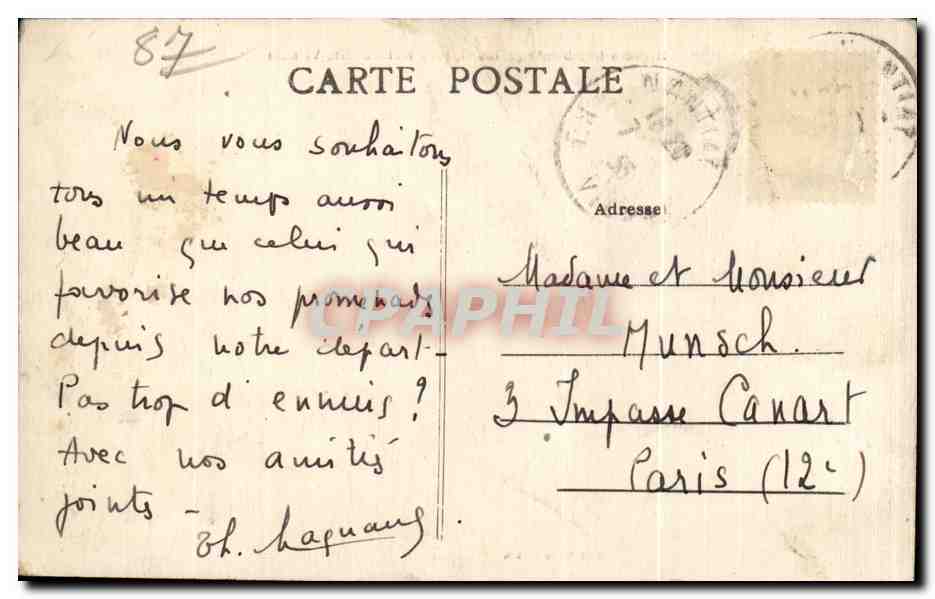 CPA Rochers trembleants de Blond pres Bellac (Haute Vienne)  — Rückseite