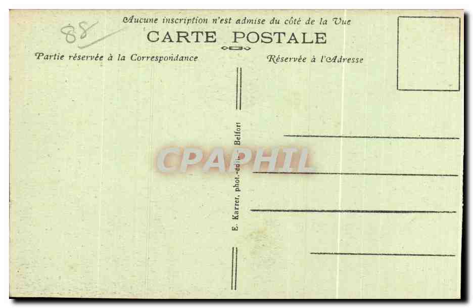 Ballon d'Alsace (alt. 1256 m) — L'Hôtel Lalloy, le Chalet Bonaparte et le Sommet du Ballon — E. Karrer, Belfort — Verso