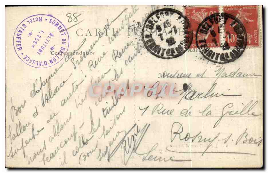 Le Bellon d'Alsace — Ansicht des Vallon de la Goutte des Nourges — LES VOSGES ILLUSTRÉES, n°5 — Rückseite