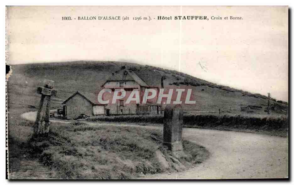 CPA Ballon D Alsace Hotel Stauffer Croix et Borne