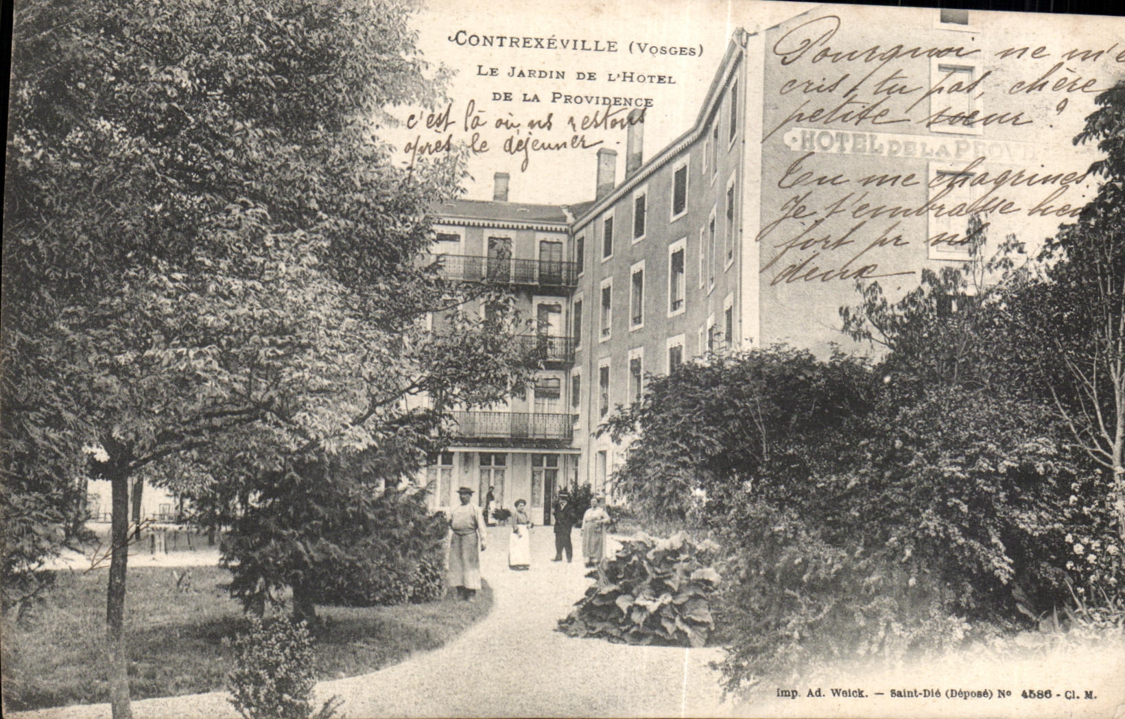 CPA Contrexeville (Vosges) Le Jardin De l Hotel De La Providence