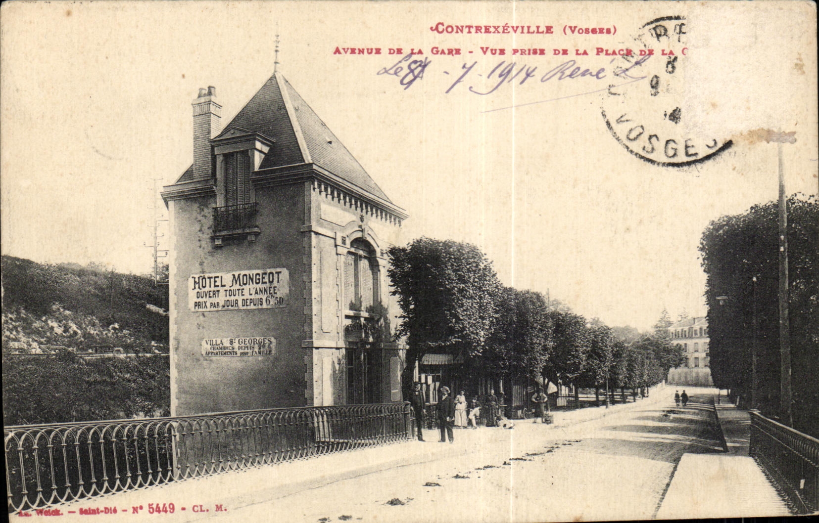 CPA Contrexeville (Vosges) Avenue De La Gare Vue Prise De La Plage De La Hotel Mongeot
