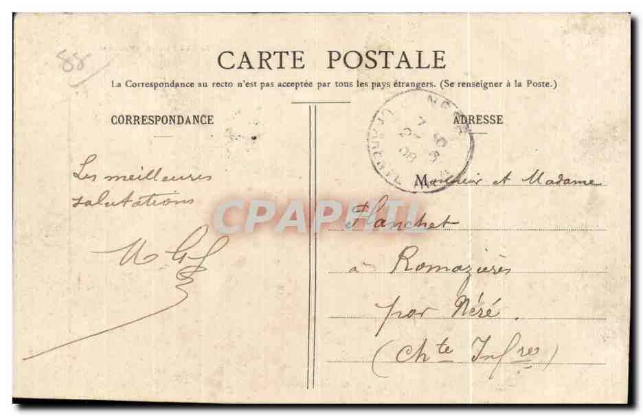 CPA Contrexeville (Vosges) La Grande Place — Rückseite